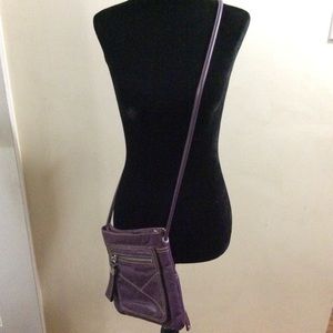 Tignanello purple leather crossbody purse